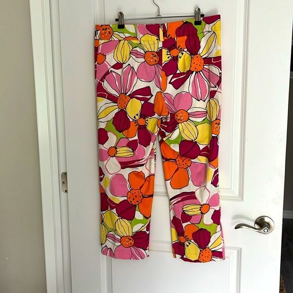 David Paul VTG Bright & Beautiful Floral Pants Sz 10 Cotton /Spandex - Picture 2 of 8